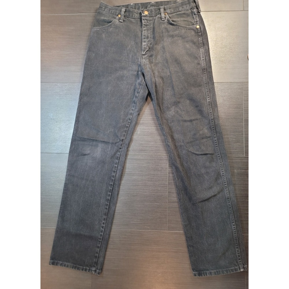 Wrangler Made in USA black size 33x34 3MWZWK high rise original fit straight leg